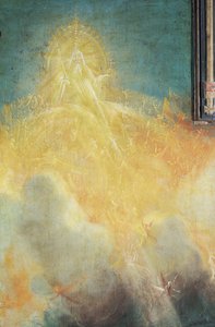 Gud Faderen fra Isenheim-altertavlen, detalje fra Jomfruen og barnet med engle, ca. 1512-16